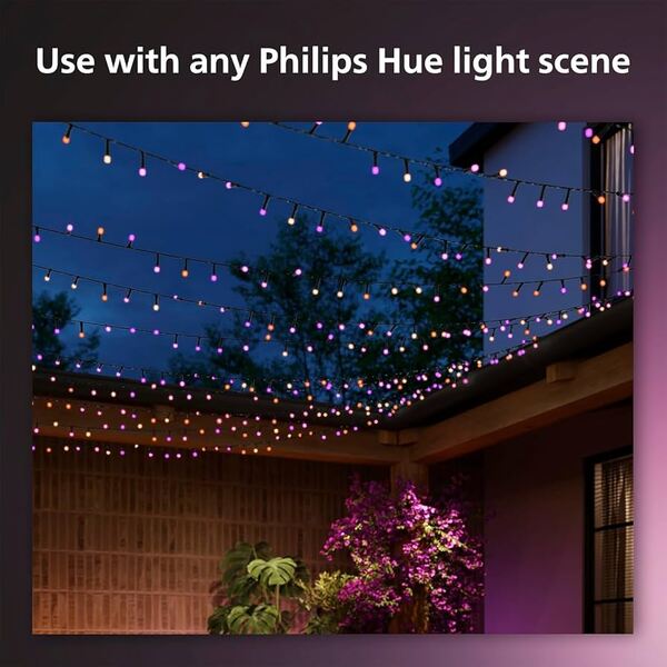 Philips Hue Festavia -valoketju 500 LED-valoa 40 metri&auml; Musta