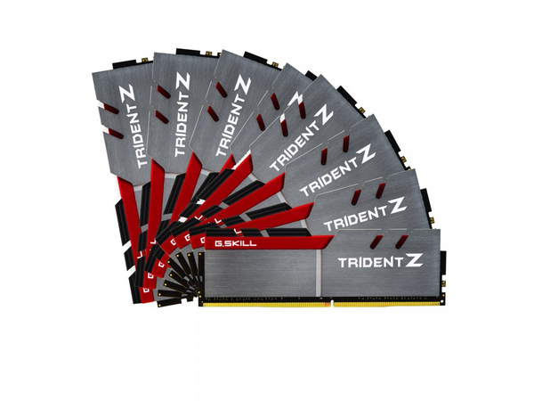 G.Skill Trident Z 128 Gt (8 x 16 Gt) DDR4 3200 MHz, CL14 -muisti, Harmaa/Punainen