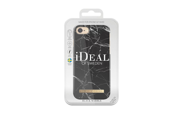 iDeal of Sweden Fashion Case, iPhone 7/8 -suojakuori, Black Marble