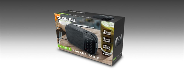 Muse M-025 R, FM - b&auml;rbar radio, svart