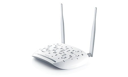TP-LINK ADSL2+ tr&aring;dl&ouml;s router, 300Mps, 802.11n, vit