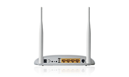TP-LINK ADSL2+ tr&aring;dl&ouml;s router, 300Mps, 802.11n, vit