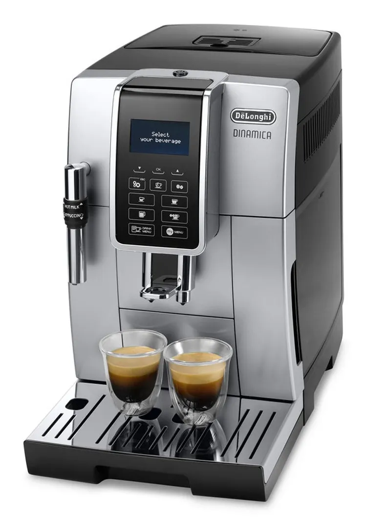 De'Longhi Dinamica ECAM 350.35.SB -t&auml;ysautomaattinen espressokone, musta/hopea