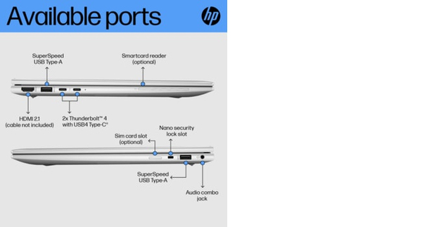 HP 14&quot; EliteBook 840 14 G10. Intel Core i7-1355U, 16 GB Ram, 512 GB SSD, Windows 11 Pro - b&auml;rbar dator, Silver