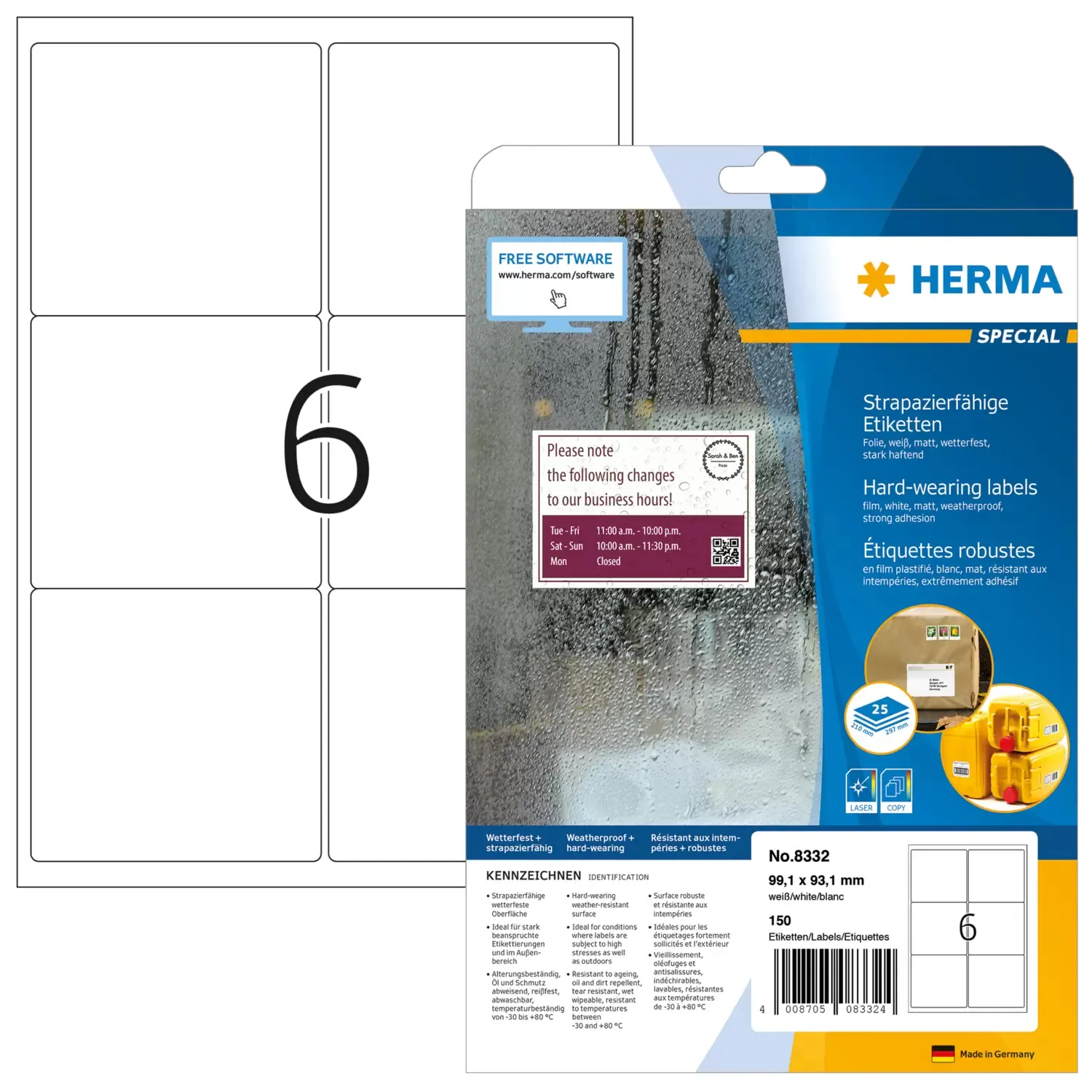 Herma label film extremely strong 99,1x93,1 (150)