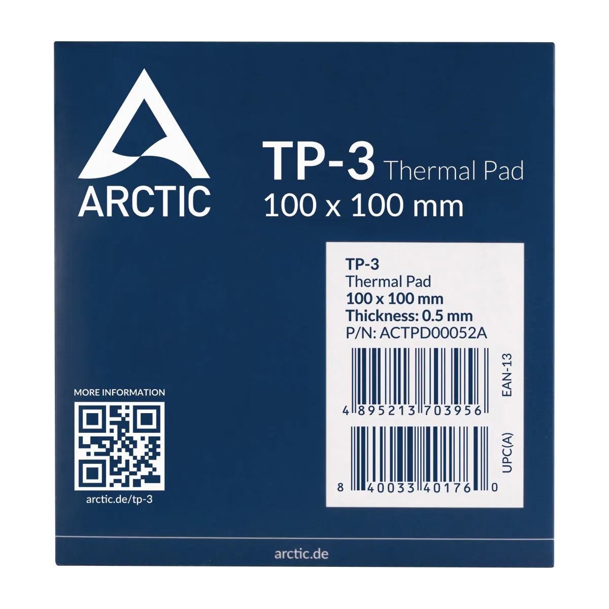 ARCTIC TP-3 100 x 100 x 0.5 mm Thermal Pad, Blue