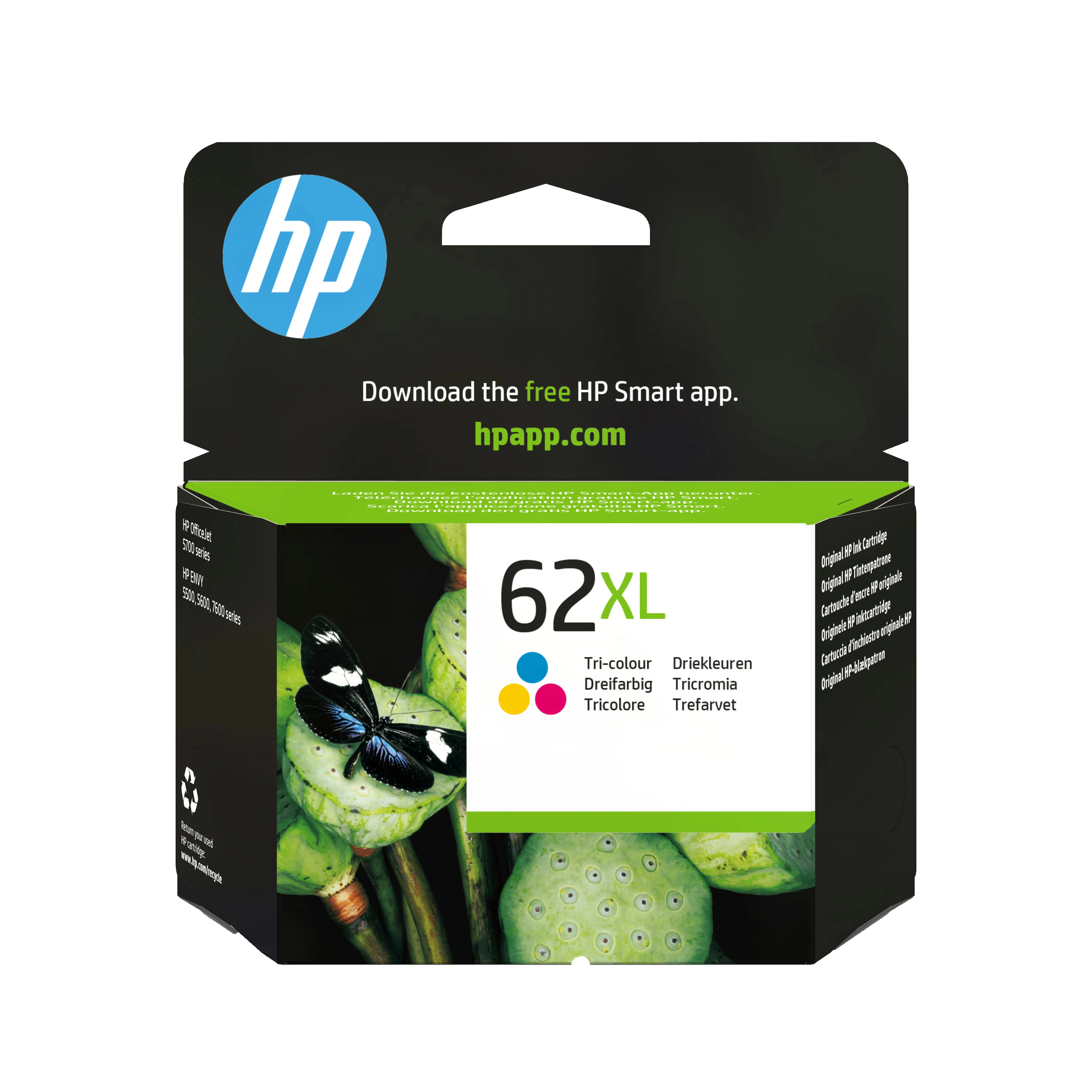 HP 62 XL ink cartridge, 11.5 ml, Tri-color