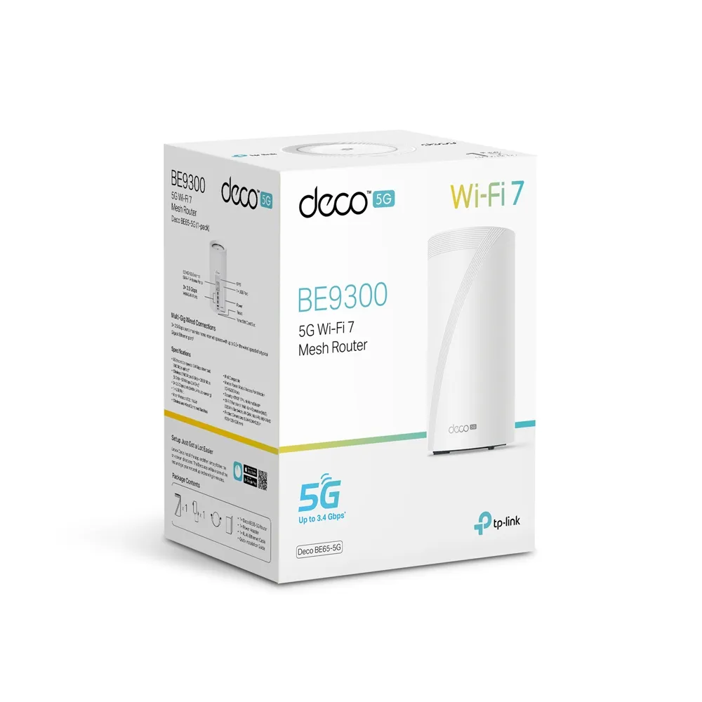 TP-Link Deco BE65 Wi-Fi 7 BE9300 5G Whole-Home Mesh Wi-Fi System (1-pack)