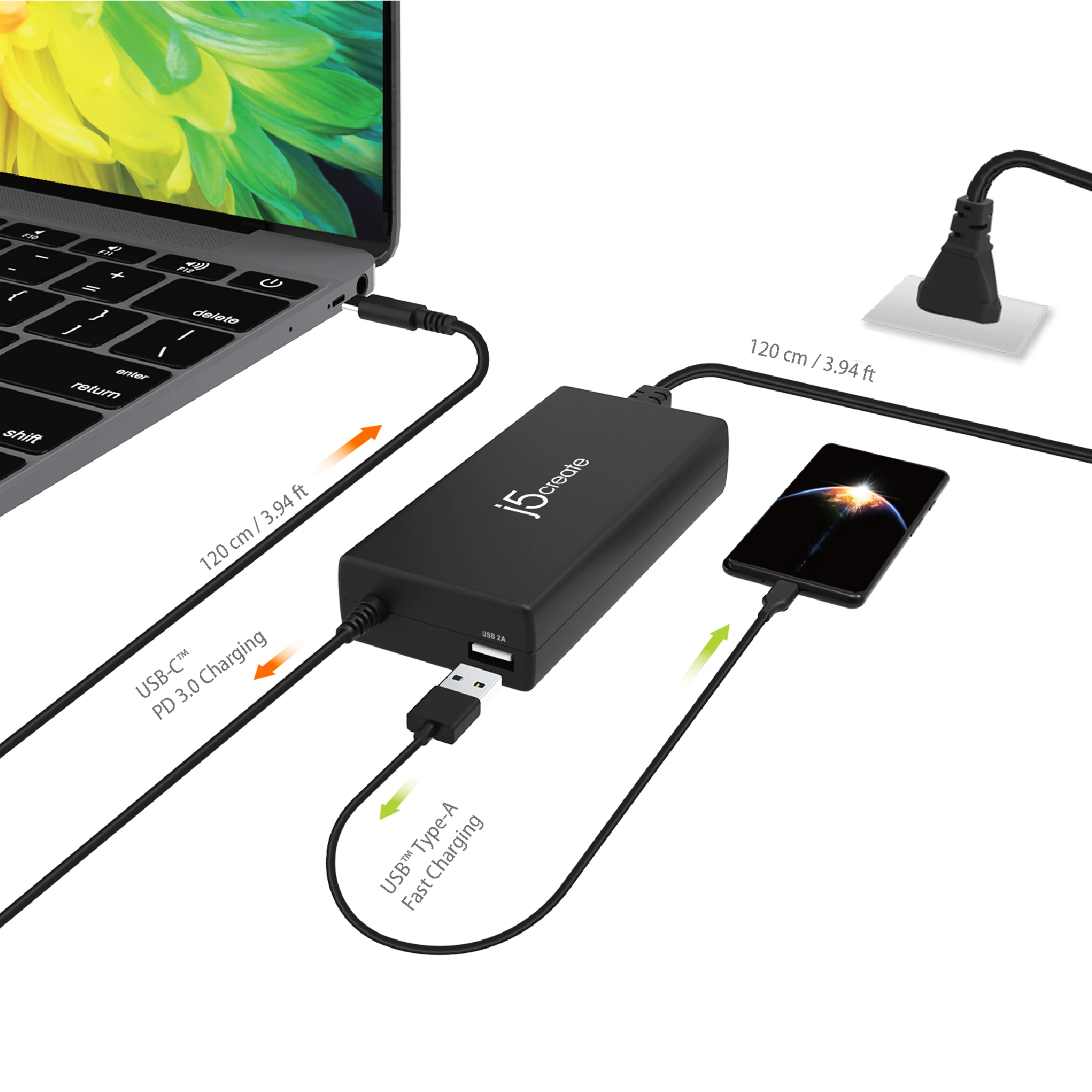 j5 Create 100W PD USB-C SUPER CHARGER - - EU
