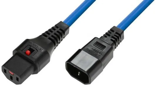 MicroConnect MC-C13C14LOCK-0.5MB IEC 60320 C13 - IEC 60320 C14 -virtajohto, 0.5 m, sininen
