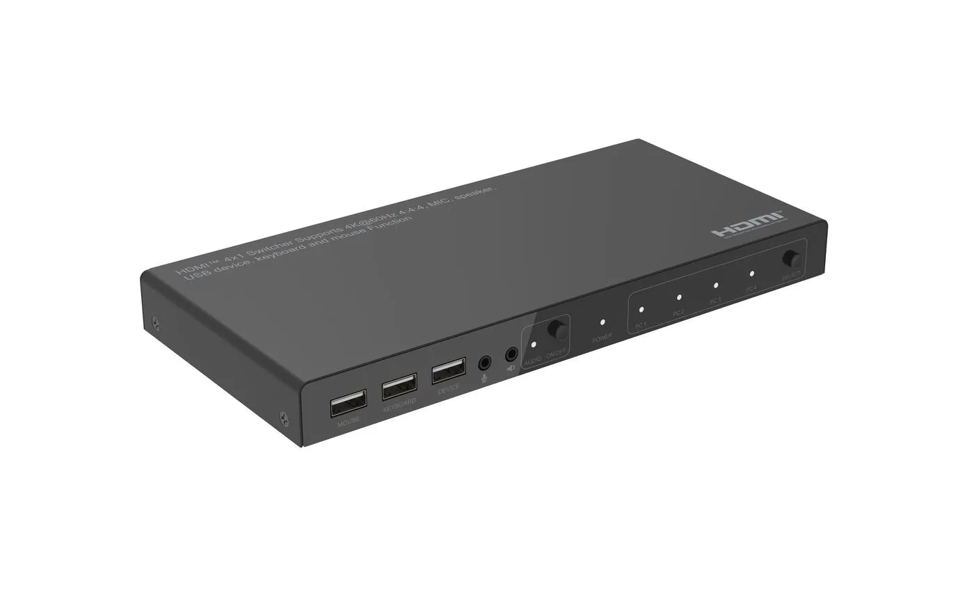 4K@60Hz HDMI KVM switch, 4x1 4:4:4