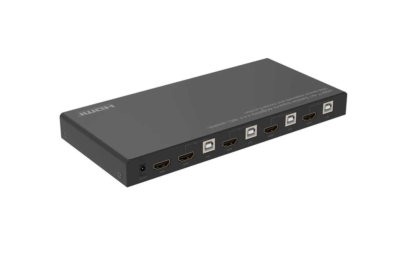 4K@60Hz HDMI KVM switch, 4x1 4:4:4