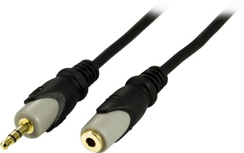 Deltaco 3.5mm &ndash; 3.5mm - audio cable, male/female, 2 m, Black