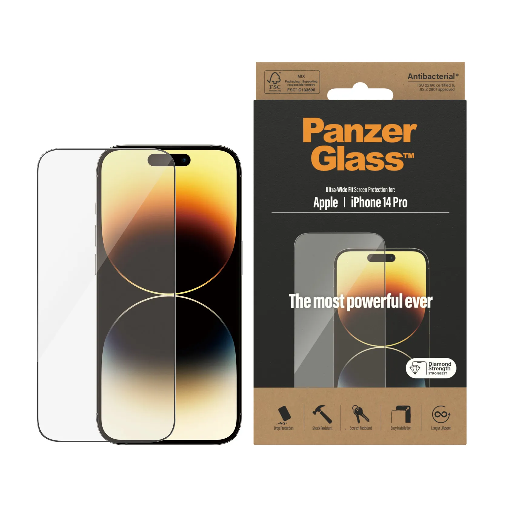 (Fyndh&ouml;rnan) PanzerGlass Ultra-Wide Fit iPhone 14 Pro - sk&auml;rmskydd