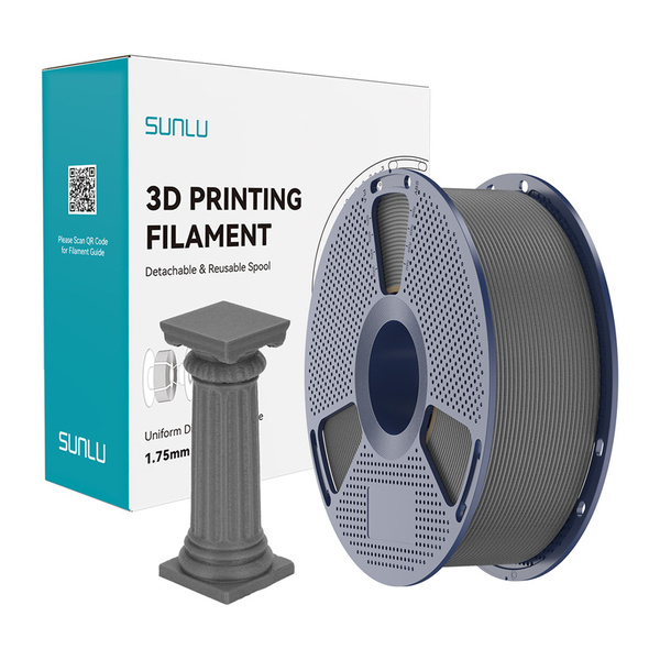 SUNLU PLA suurnopeusmarmori, 1.75 mm, 1 kg -3D-tulostusfilamentti, Ashen Concrete
