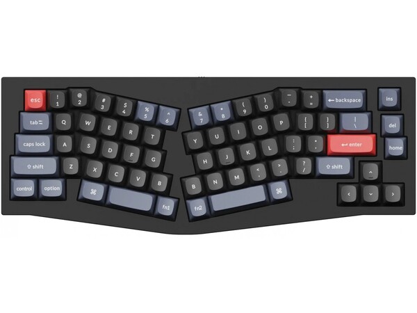 Keychron Q8 65% Alice -mekaaninen ergonominen n&auml;pp&auml;imist&ouml;, Gateron G Pro Brown, Carbon Black