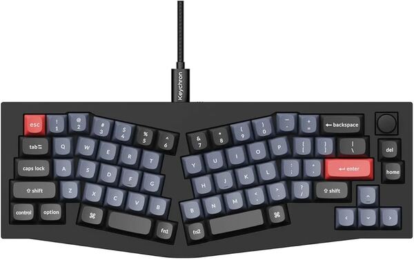Keychron Q8 65% Alice -mekaaninen ergonominen n&auml;pp&auml;imist&ouml;, Gateron G Pro Brown, Carbon Black
