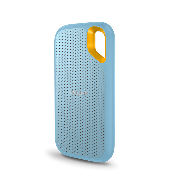 SanDisk Extreme Portable 2 Tt USB-C -ulkoinen SSD, iskunkest&auml;v&auml;, laitteistosalaus, sininen