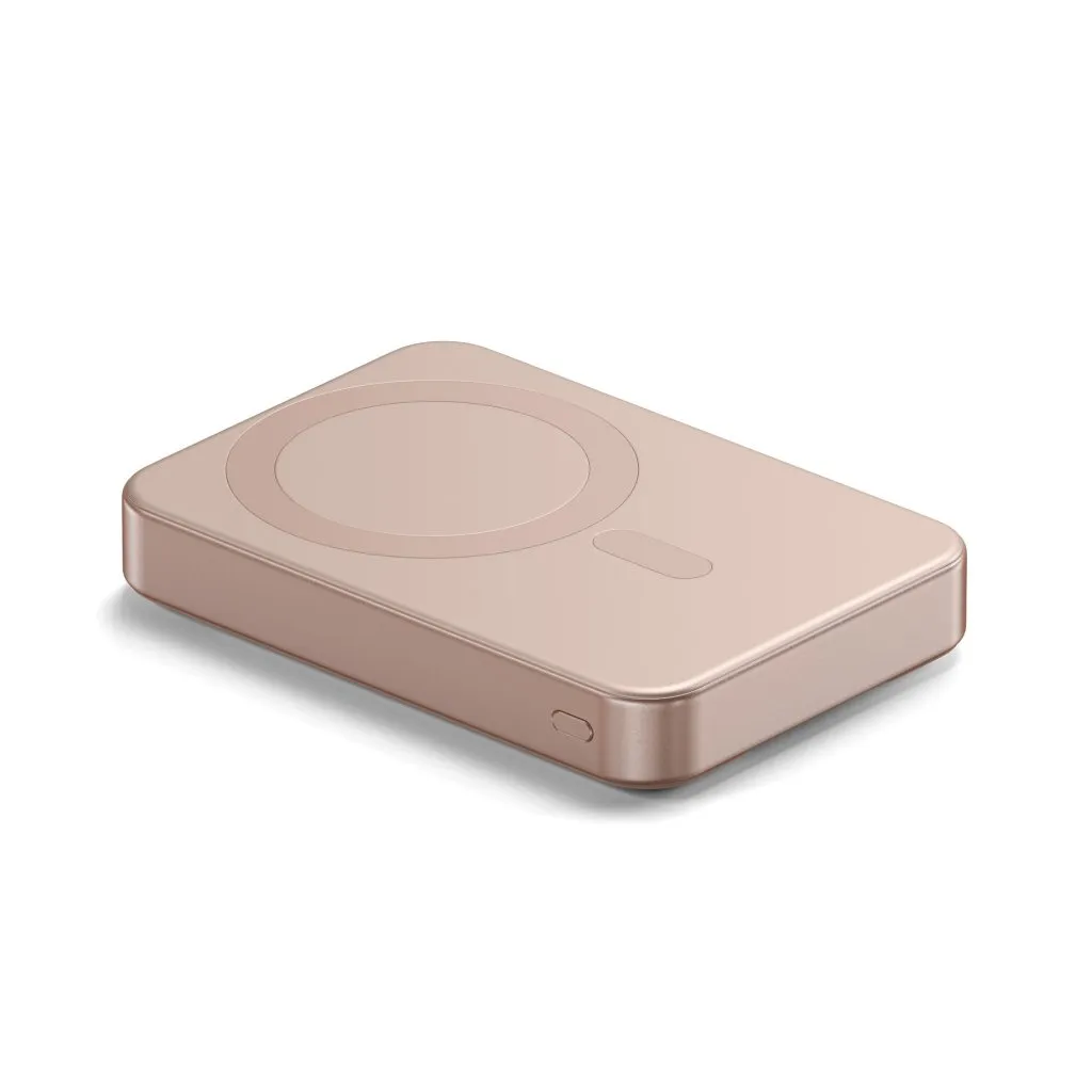 Satechi Qi2 10K - magnetisk powerbank med stativ, Desert Rose