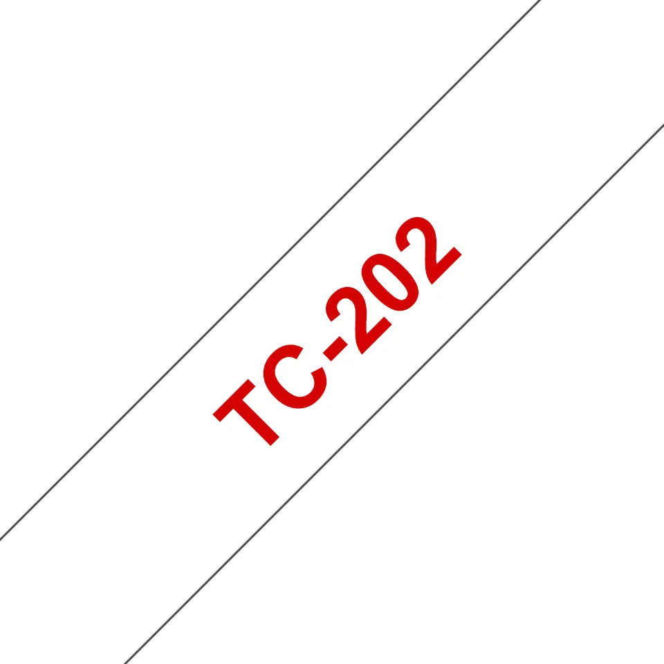 TC 12mm Red on white tape