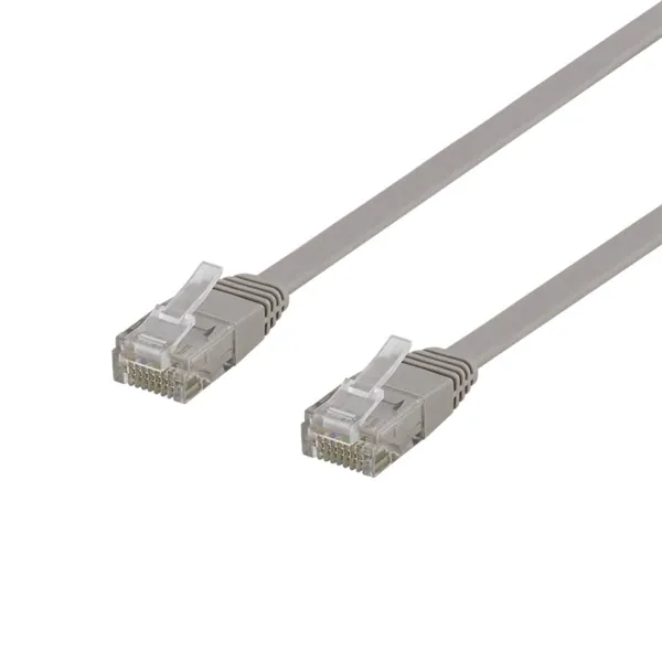 Deltaco Cat6 U/UTP -verkkokaapeli, 0,5 m, Harmaa