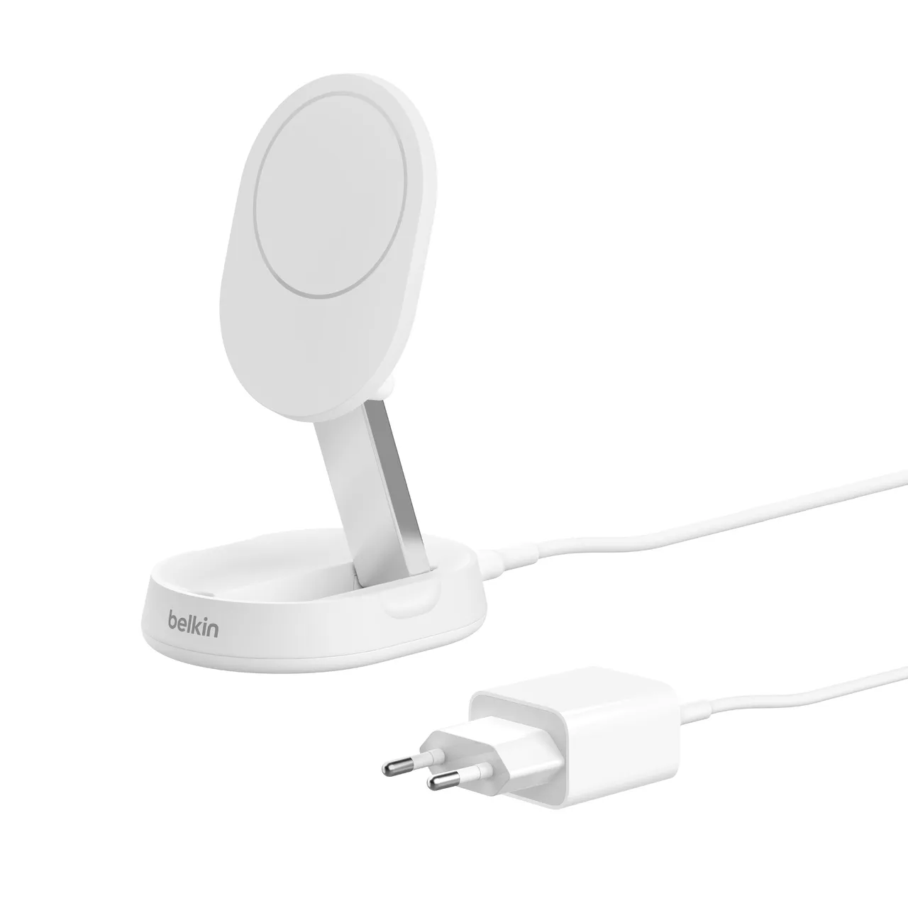 BOOST CHARGE PRO Conv Qi2 15W MC Stand, w/PSU, White