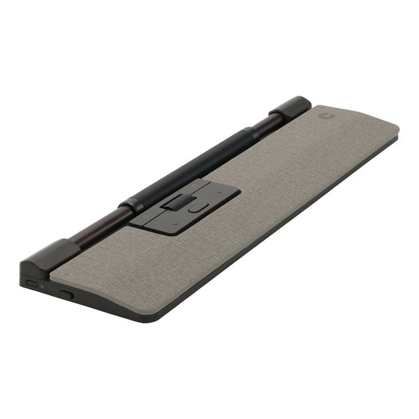 Contour RollerMouse Pro - roller mouse + Slim wrist rest, light grey fabric leather