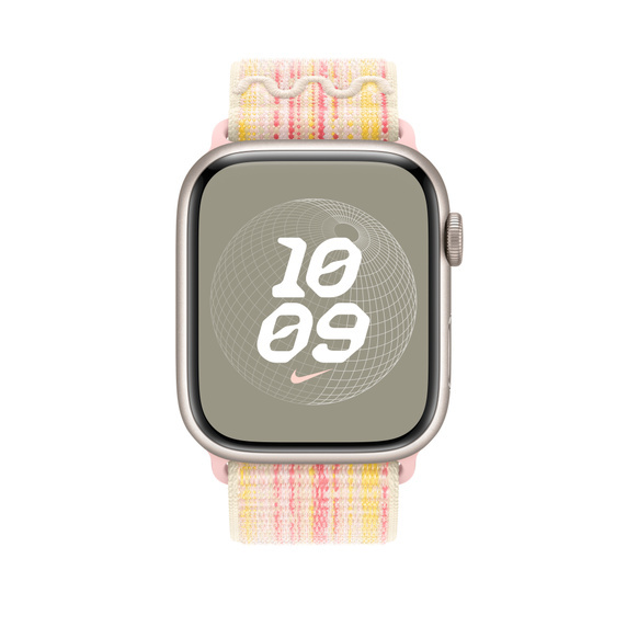 Apple Watch 45 mm - Nike Sportloop, Starlight/Pink