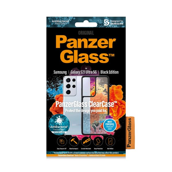 PanzerGlass ClearCase, Galaxy S21 Ultra - Case, Black, Transparent