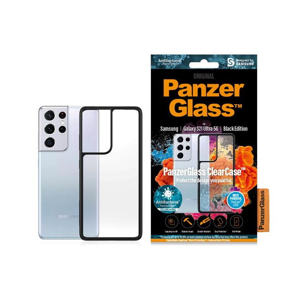 PanzerGlass ClearCase, Galaxy S21 Ultra - Case, Black, Transparent