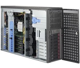 Supermicro GPU SuperWorkstation 7049GP-TRT - Torni - 4U - RAM 0 GB - ei kiintolevy&auml; - AST2500 - GigE, 10 GigE - ei KJ - monitori: ei ole