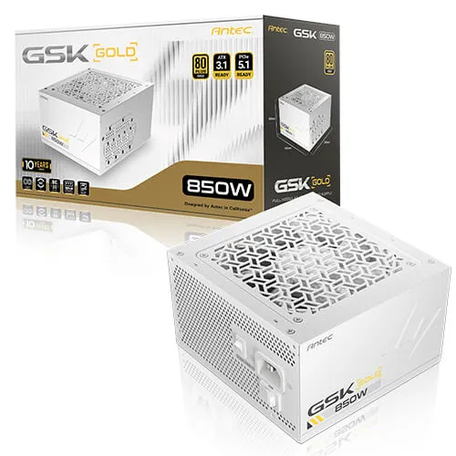 Antec GSK850 V2 White EC 850W - PSU, 80 Plus Gold