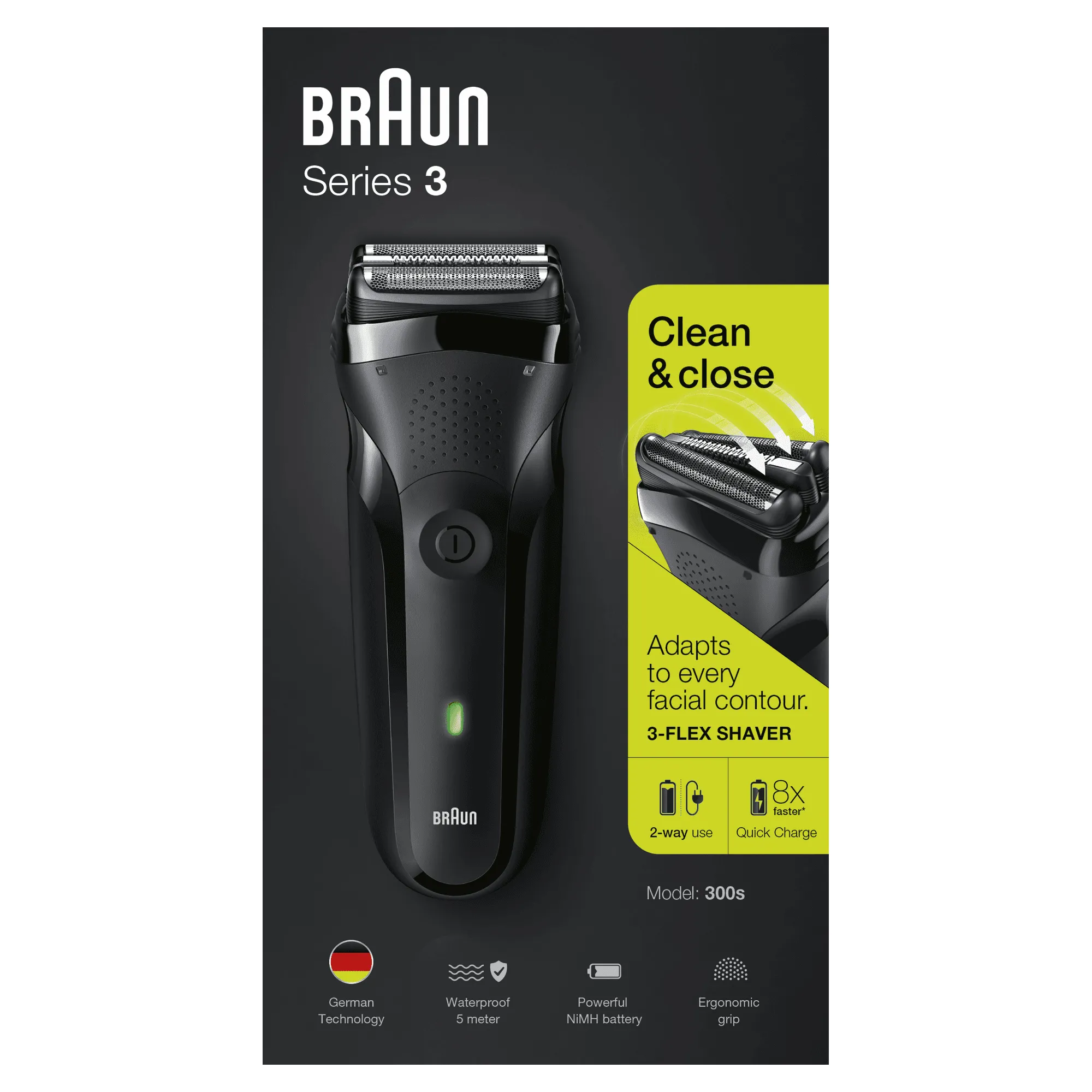 Braun Series 3 300S - shaver, black