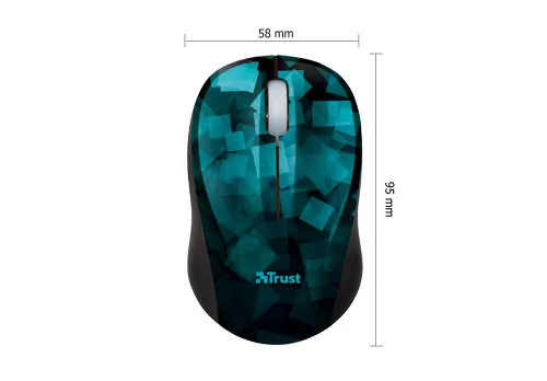 Vivy Wireless Mini Mouse - Aqua Blocks