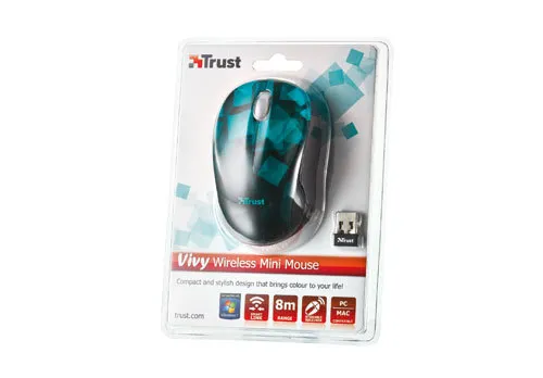 Vivy Wireless Mini Mouse - Aqua Blocks