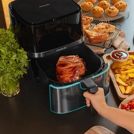 Cecotec Cecofry Full Inox 5500 Pro, 5,5 l, 0,6 kg, 1700 W, airfryer, Black, Stainless steel