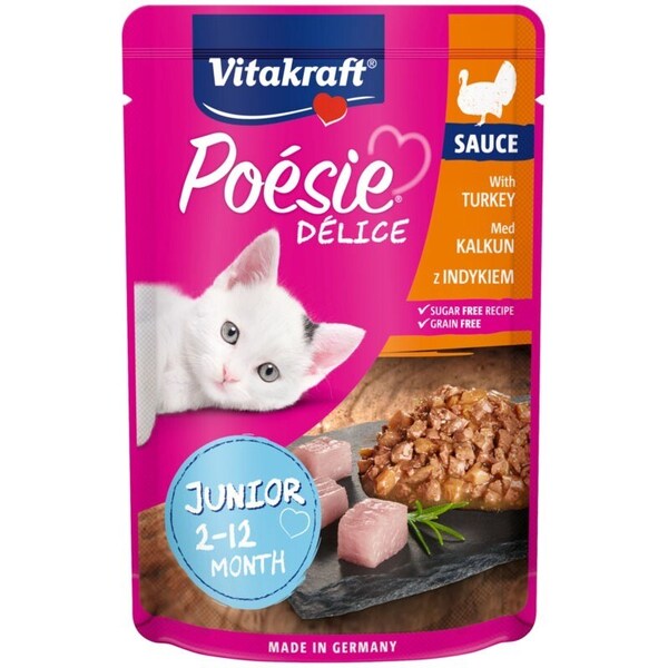 Vitakraft Po&eacute;sie Delice Junior Turkey, Wet food for cats, 85g
