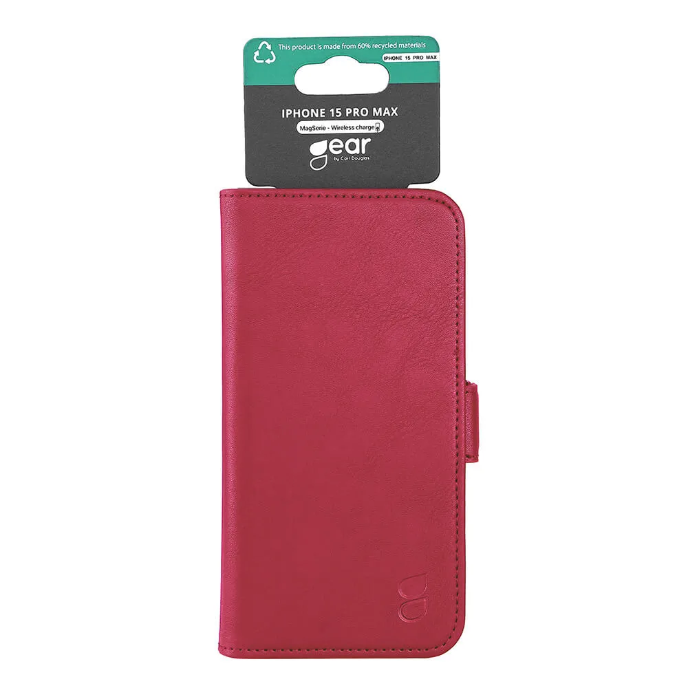 GEAR Wallet MagSeries, iPhone 15 Pro Max - pl&aring;nboksfodral, R&ouml;d