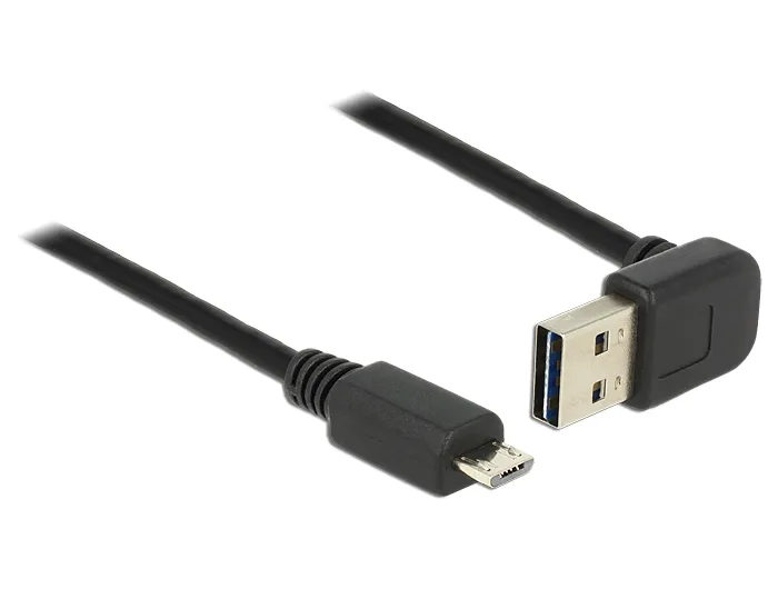 DeLock Cable Easy USB-A - Micro-USB -kaapeli, Musta, 1m