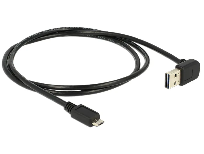 DeLock Cable Easy USB-A - Micro-USB -kaapeli, Musta, 1m