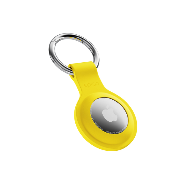 Epico Silicone Full Back Case | AirTag | Yellow | Robust Metal Ring
