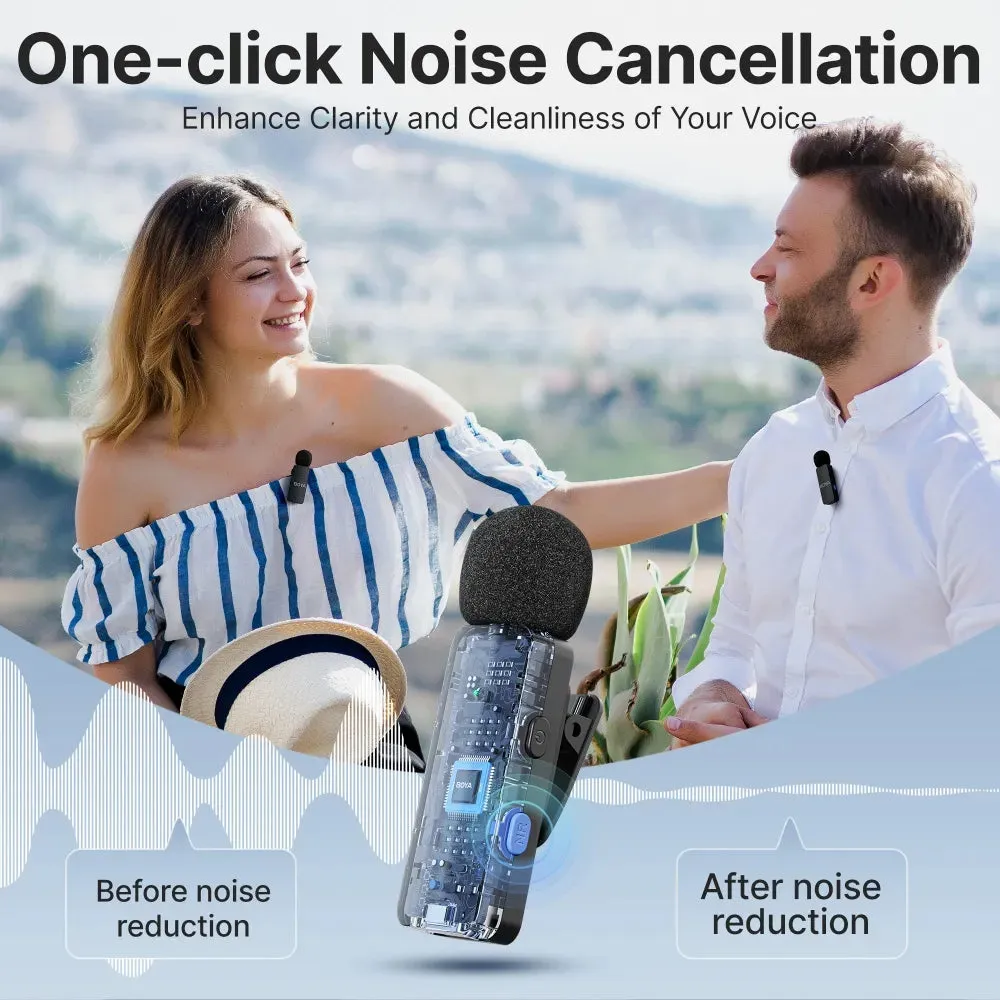 BOYA BY-V4, Condenser Wireless Lavalier Microphone (incl. 4 transmitters + 1 receiver + case), Black