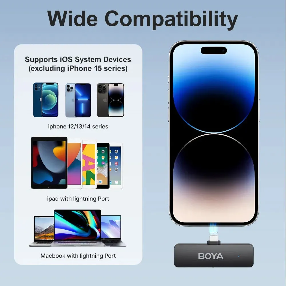 BOYA BY-V4, Condenser Wireless Lavalier Microphone (incl. 4 transmitters + 1 receiver + case), Black