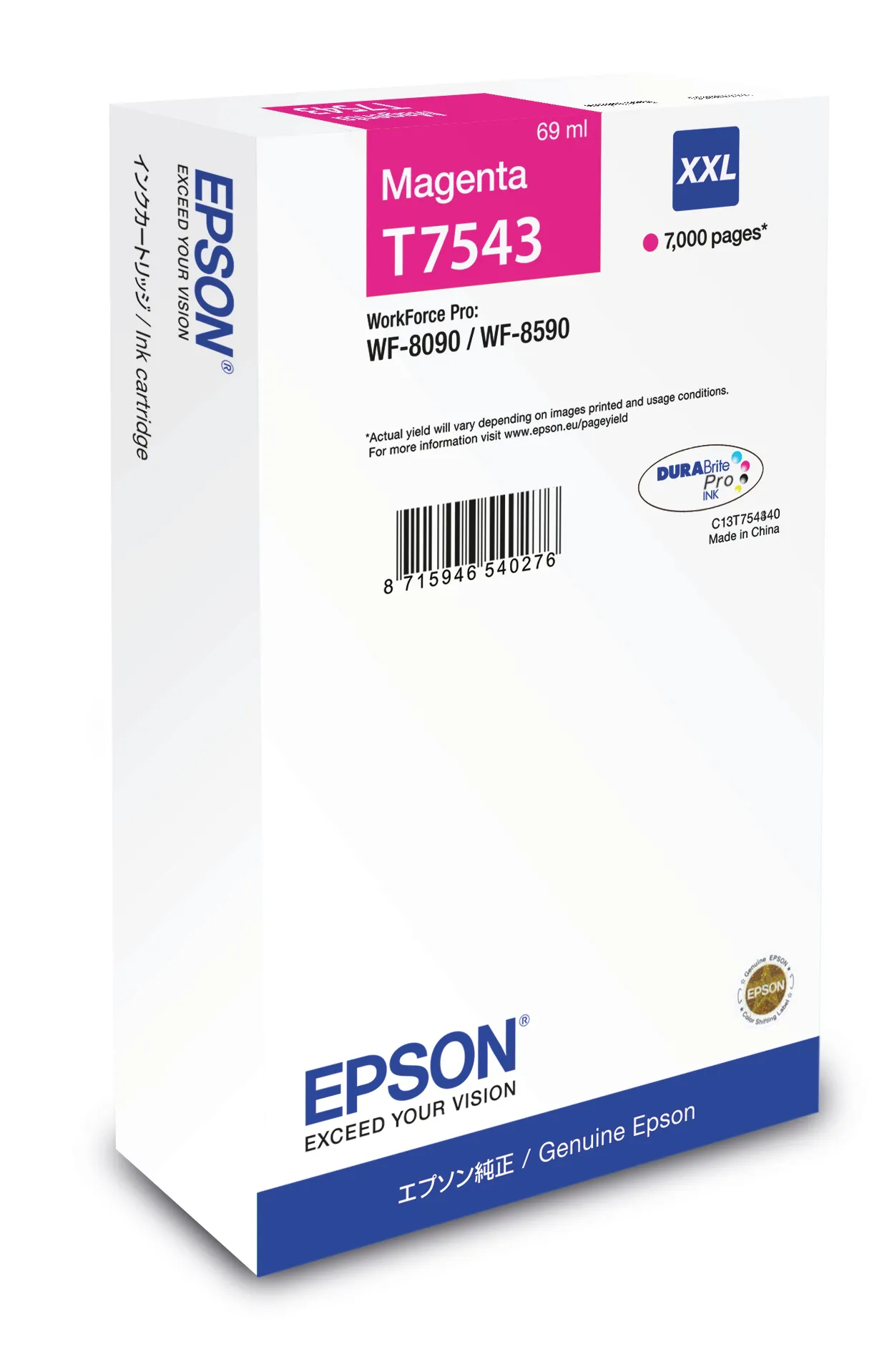 EPSON T7543 XXL-mustekasetti, 69 ml, magenta