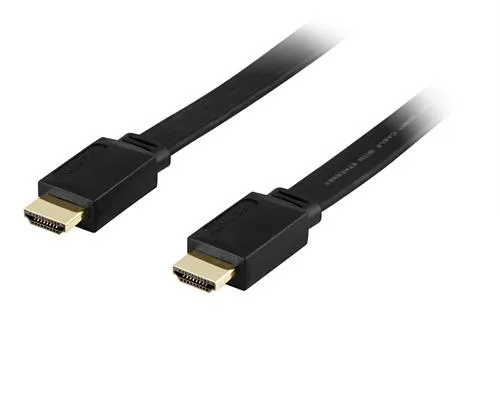 Deltaco HDMI Flat – HDMI 2.0 -kaapeli, 1,5m, Musta