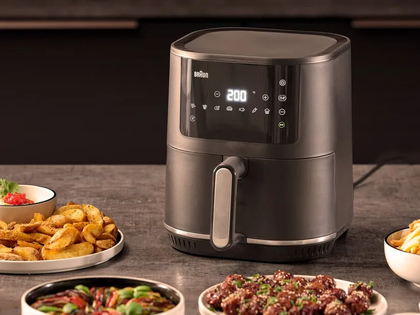 Braun MultiFry 3 HF3030, 4,3 l, 1 kg, 1500 W, airfryer, svart