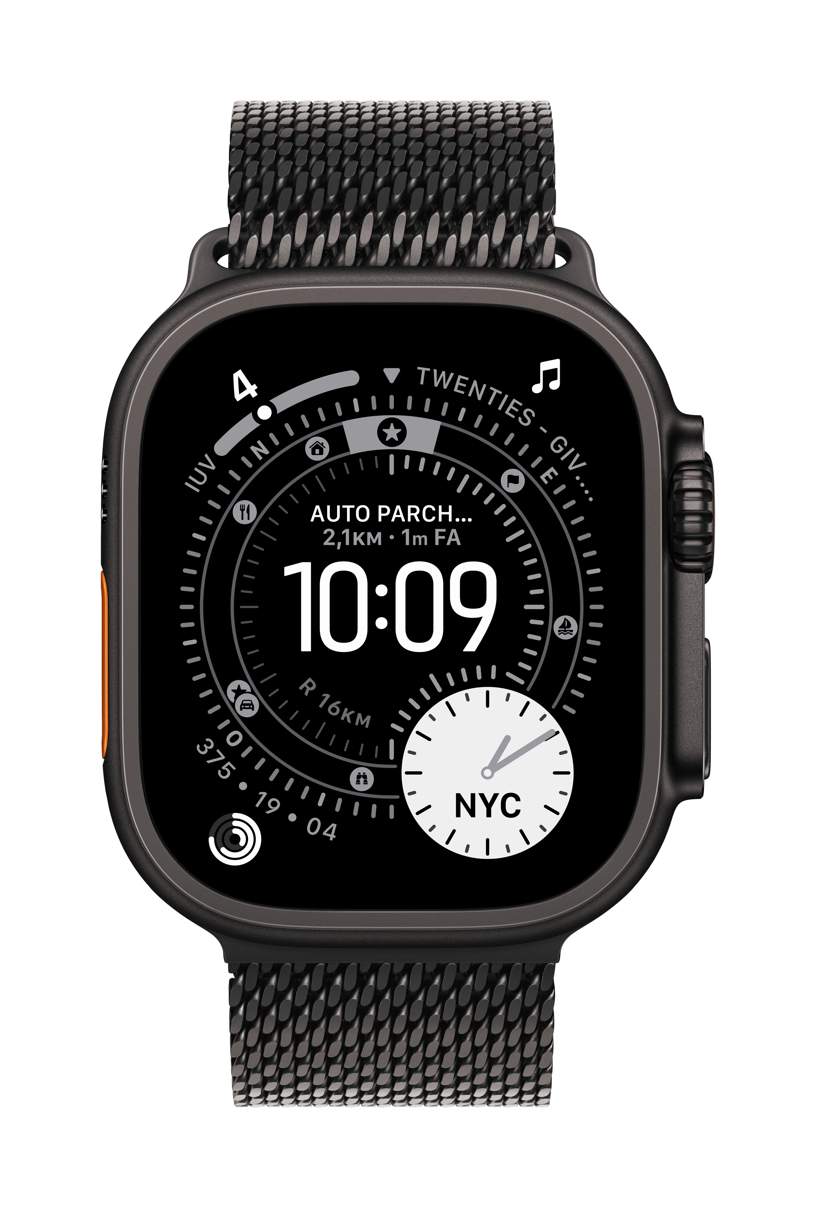 Apple Watch 49 mm Milanese Loop, Small, Black Titanium Finish