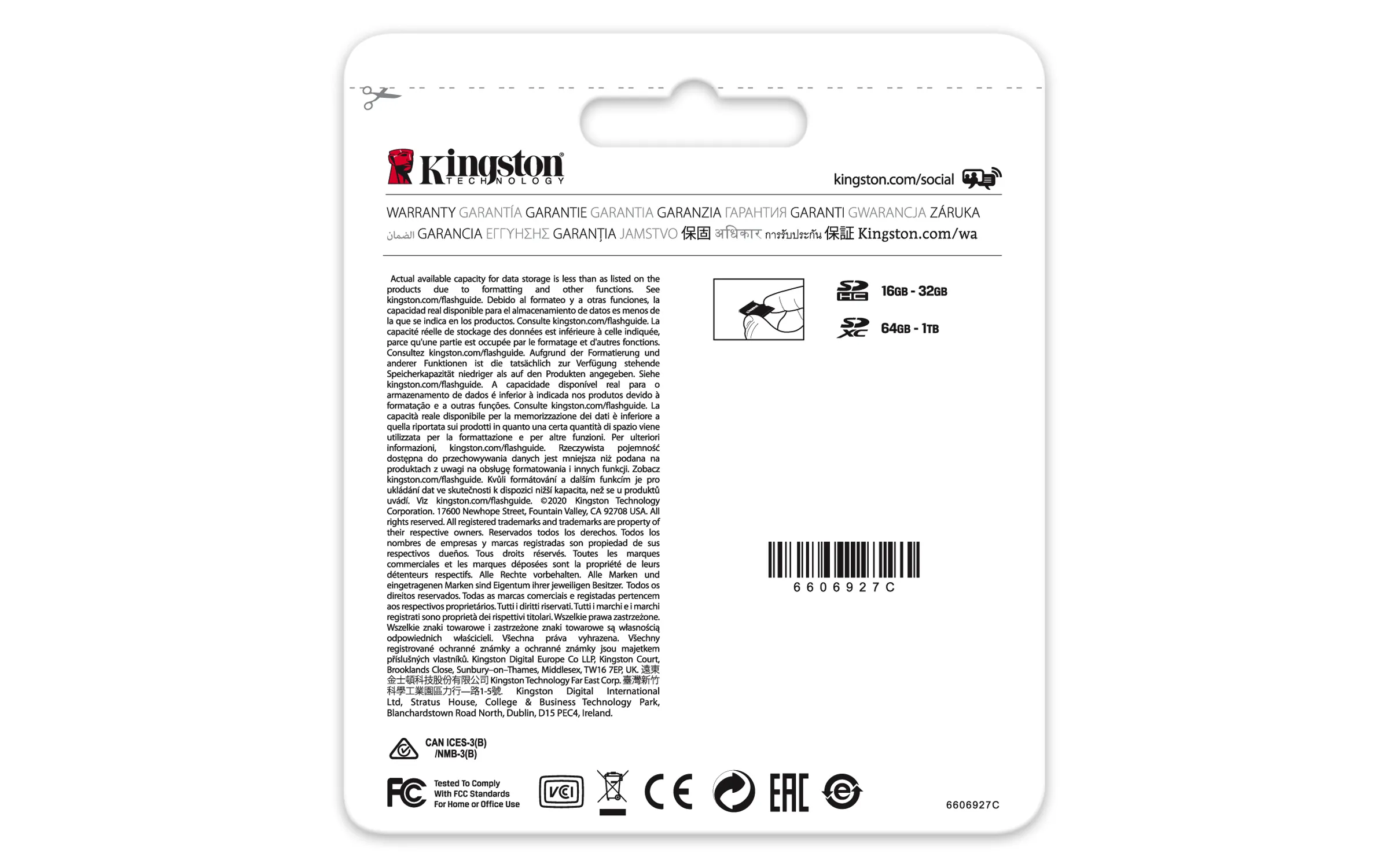 Kingston Canvas Select Plus 64 GB SDXC - minneskort