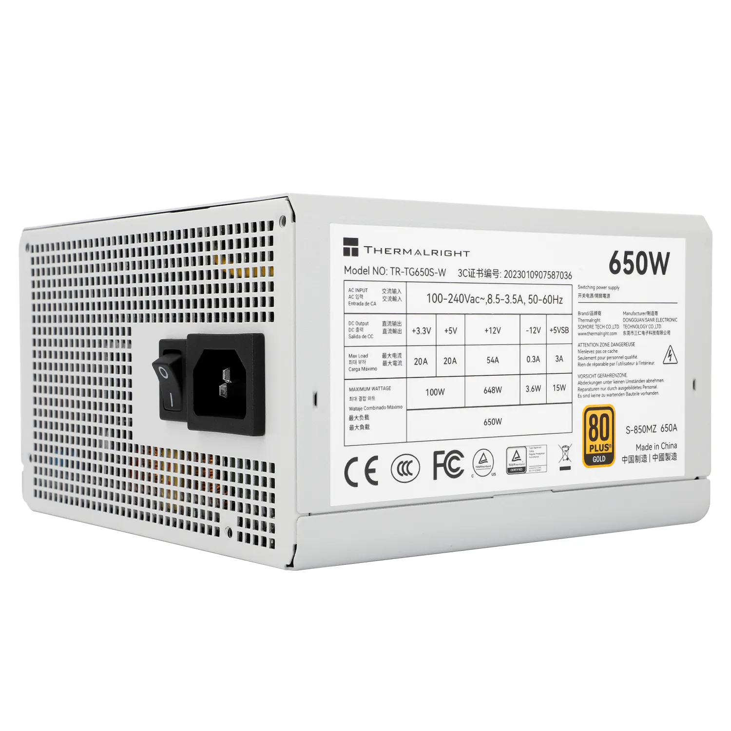 Thermalright TG-650S-W 650W - PSU, 80 Plus Gold