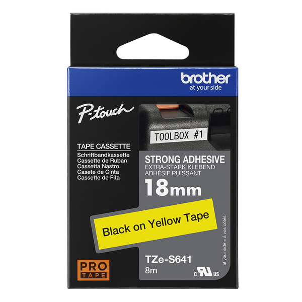18mm Black on Yellow